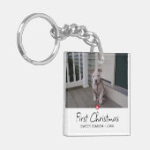 Puppy Eerste Kerst Foto Sleutelhanger (Voorkant Links)
