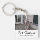 Puppy Eerste Kerst Foto Sleutelhanger (Voorkant)