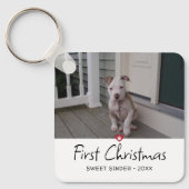Puppy Eerste Kerst Foto Sleutelhanger (Voorkant)