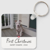 Puppy Eerste Kerst Foto Sleutelhanger (Achterkant)