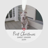 Puppy Eerste Kerstdag Foto Ornament (voorkant)