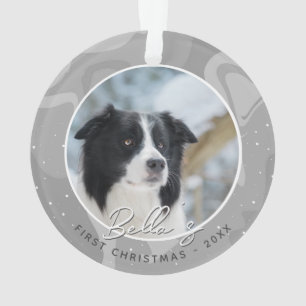 Puppy Eerste Kerstmis Border Collie Hond Foto Ornament