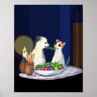 Puppy en bloesem poster