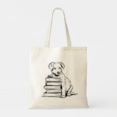 Puppy en boeken tote bag (Achterkant)