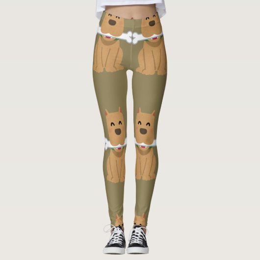 Puppy en Bot Patroon Leggings (Voorkant)