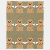 Puppy en botpatroon fleece deken (Voorkant)