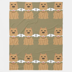 Puppy en botpatroon fleece deken