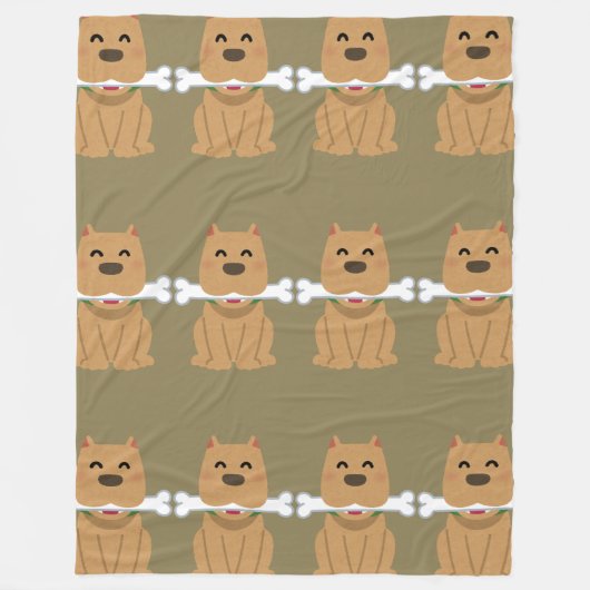 Puppy en botpatroon fleece deken (Voorkant)