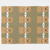 Puppy en botpatroon fleece deken (Voorkant (Horizontaal))