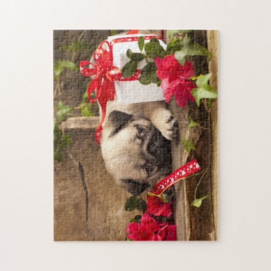 Puppy en cadeaudoos legpuzzel (Verticaal)