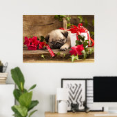 Puppy en cadeaudoos poster (Thuiskantoor)