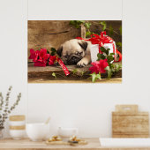 Puppy en cadeaudoos poster (Keuken)