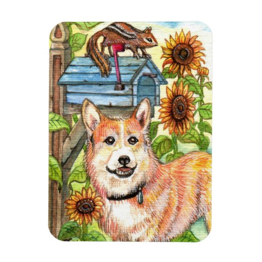 Puppy en Chipmunk door Mailbox Magneet (Verticaal)