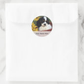 Puppy en Flowers in een Basket Bookplate Sticker (Tas)