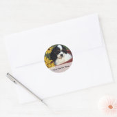 Puppy en Flowers in een Basket Bookplate Sticker (Envelop)