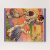 puppy en ganzen uit de jaren dertig legpuzzel (Horizontaal)