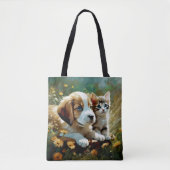 Puppy en kitten Canvas tas (Voorkant)