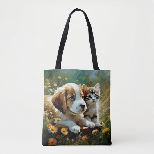 Puppy en kitten Canvas tas (Voorkant)