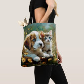 Puppy en kitten Canvas tas (Dichtbij)