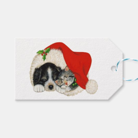 Puppy en Kitten Gift Label Cadeaulabel (Voorkant (Horizontaal))