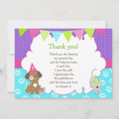 Puppy en Kitten Hartelijk dank voor uw kaart Paars (Voorkant)