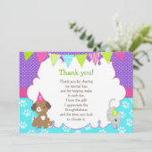 Puppy en Kitten Hartelijk dank voor uw kaart Paars (Staand voorkant)