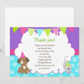 Puppy en Kitten Hartelijk dank voor uw kaart Paars (Voorkant / Achterkant)