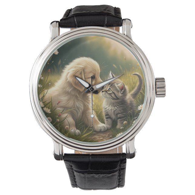 Puppy en Kitten Horloge (Voorkant)