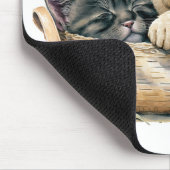 Puppy en kitten in mand muismat (Hoek)