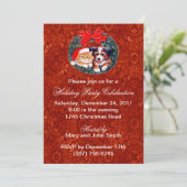 Puppy en kitten krans vakantie partij uitnodiginge kaart (Staand voorkant)