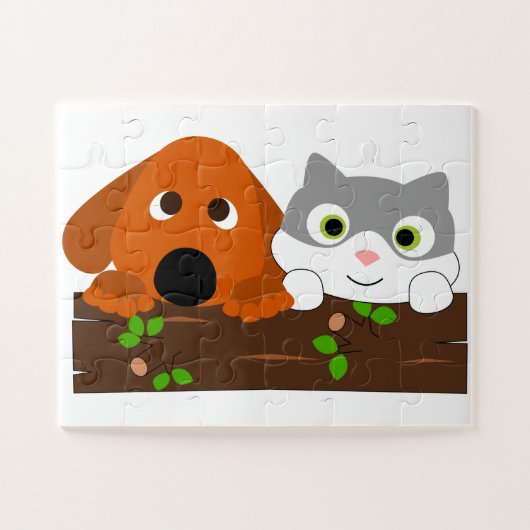 Puppy en Kitten Legpuzzel (Horizontaal)