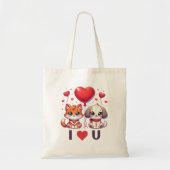 Puppy en kitten liefde hart tote bag (Voorkant)