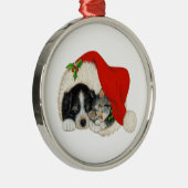 Puppy en Kitten Premium Round Ornament (Rechts)