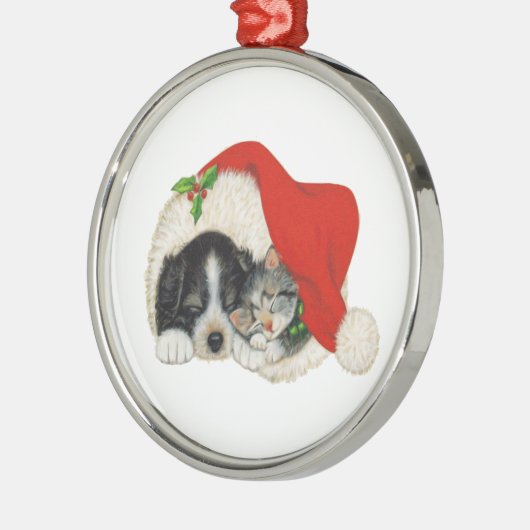Puppy en Kitten Premium Round Ornament (Links)