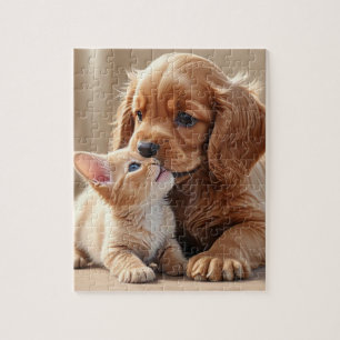 Puppy en kitten puzzel legpuzzel