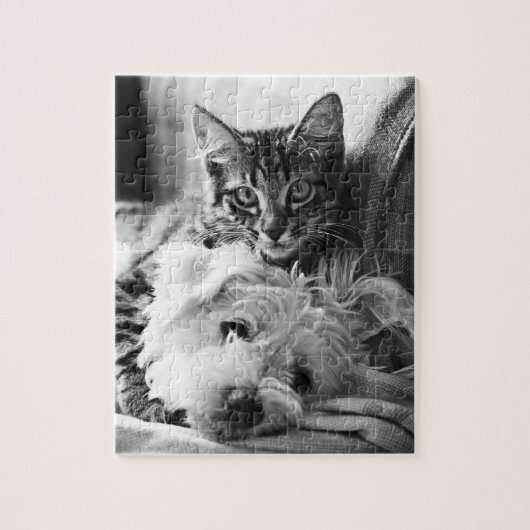 Puppy en Kitten Puzzle Legpuzzel (Verticaal)