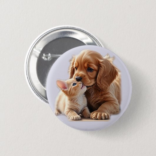 Puppy en Kitten Ronde Button 5,7 Cm (Voorkant /achterkant)