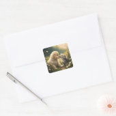 Puppy en Kitten Vierkante Sticker (Envelop)
