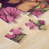 Puppy en kitten, vlinder en bloem spel puzzel legpuzzel (Zijkant)