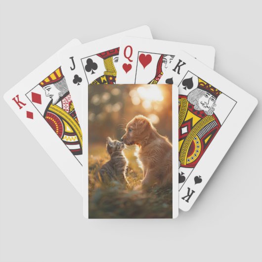 Puppy en kitten vrienden pokerkaarten (Achterkant)
