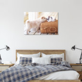 Puppy en konijn canvas afdruk (Insitu (Slaapkamer))
