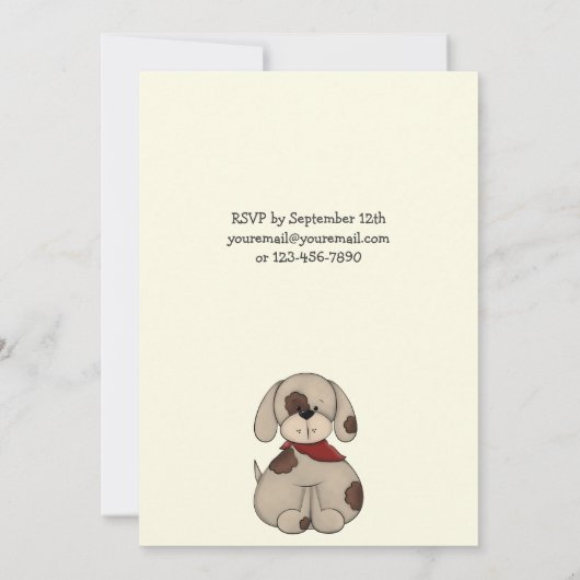 Puppy en pompoenen Herfst Verjaardag Uitnodiging (Achterkant)