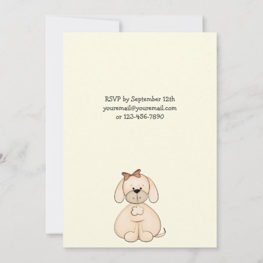 Puppy en pompoenen Herfst Verjaardag Uitnodiging (Achterkant)