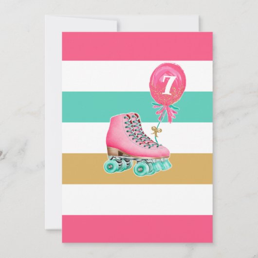Puppy en Rolschaatsen Verjaardag Uitnodiging (Achterkant)