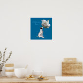 Puppy en Roos Kinder Zaal Gepersonaliseerd Poster (Keuken)