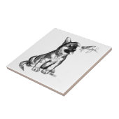 Puppy en sprinkhaan tegeltje (Zijkant)
