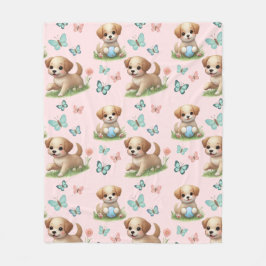 Puppy- en Vlinderpatroon Deken