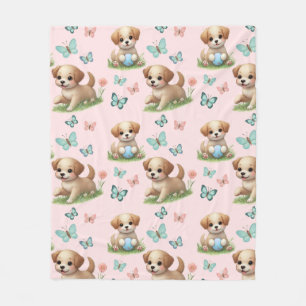 Puppy- en Vlinderpatroon Deken