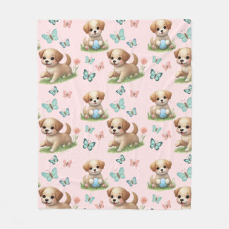 Puppy- en Vlinderpatroon Deken