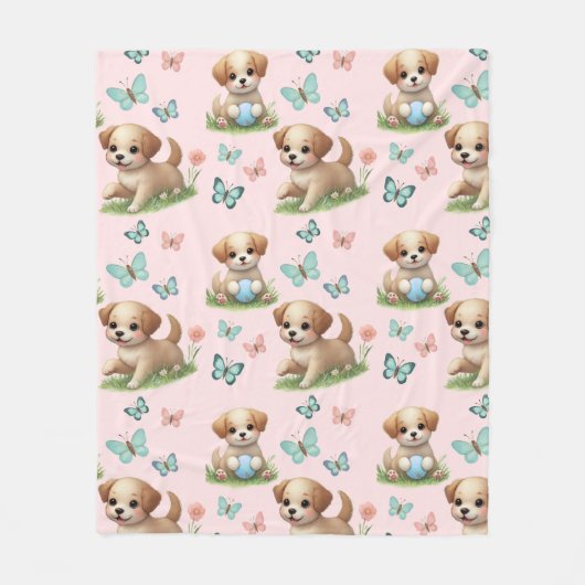Puppy- en Vlinderpatroon Deken (Voorkant)